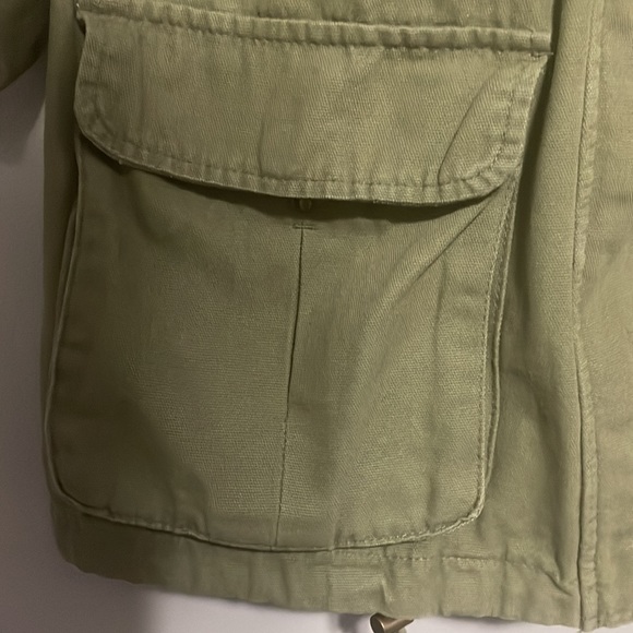 Matty M Army Green Utility anorak style Jacket with optional folded sleeves - Picture 3 of 13